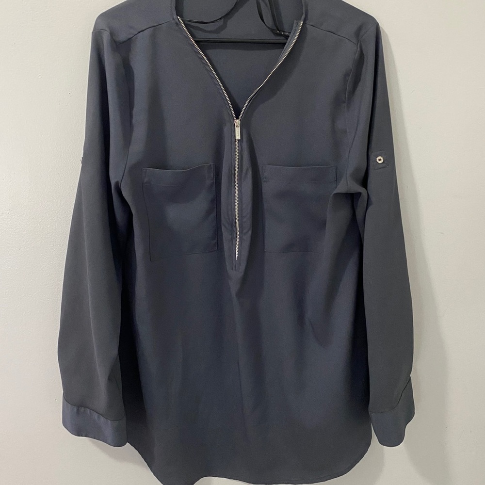 Calvin Klein Zip Up Blouse